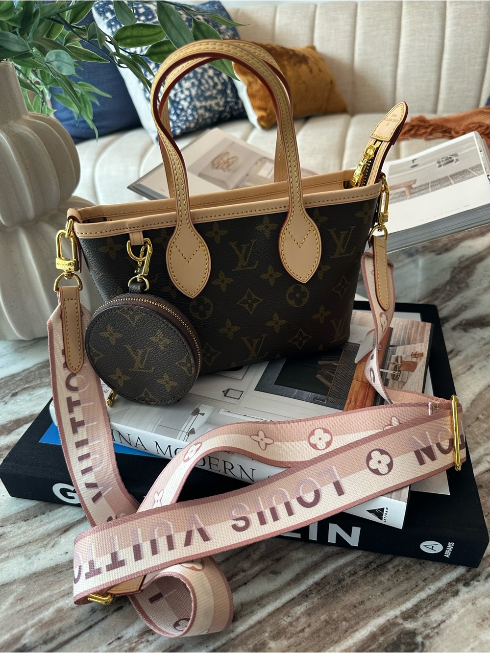 Louis Vuitton (not aut.hen.tic) mini tote crossover bag